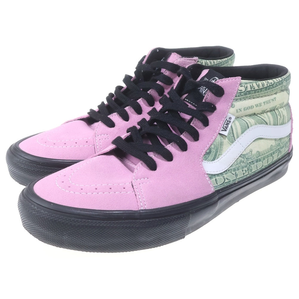 VANS(ヴァンズ) 23SS×Supreme Dollar Skate Grosso Mid VN0A5FCGPNK×シュプリーム ドルモチーフ スケートグロッソ ミッドカットスニーカー US10/28.0cm ピンク