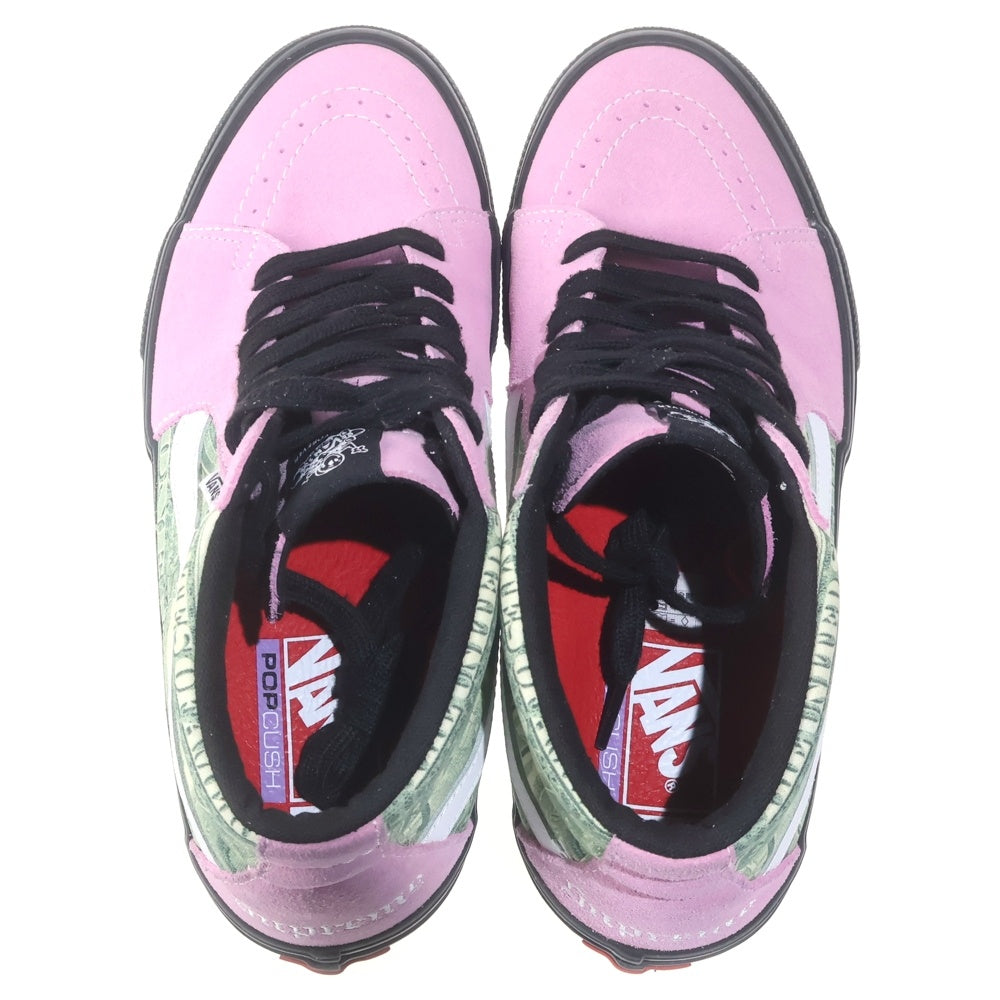 VANS(ヴァンズ) 23SS×Supreme Dollar Skate Grosso Mid VN0A5FCGPNK×シュプリーム ドルモチーフ スケートグロッソ ミッドカットスニーカー US10/28.0cm ピンク