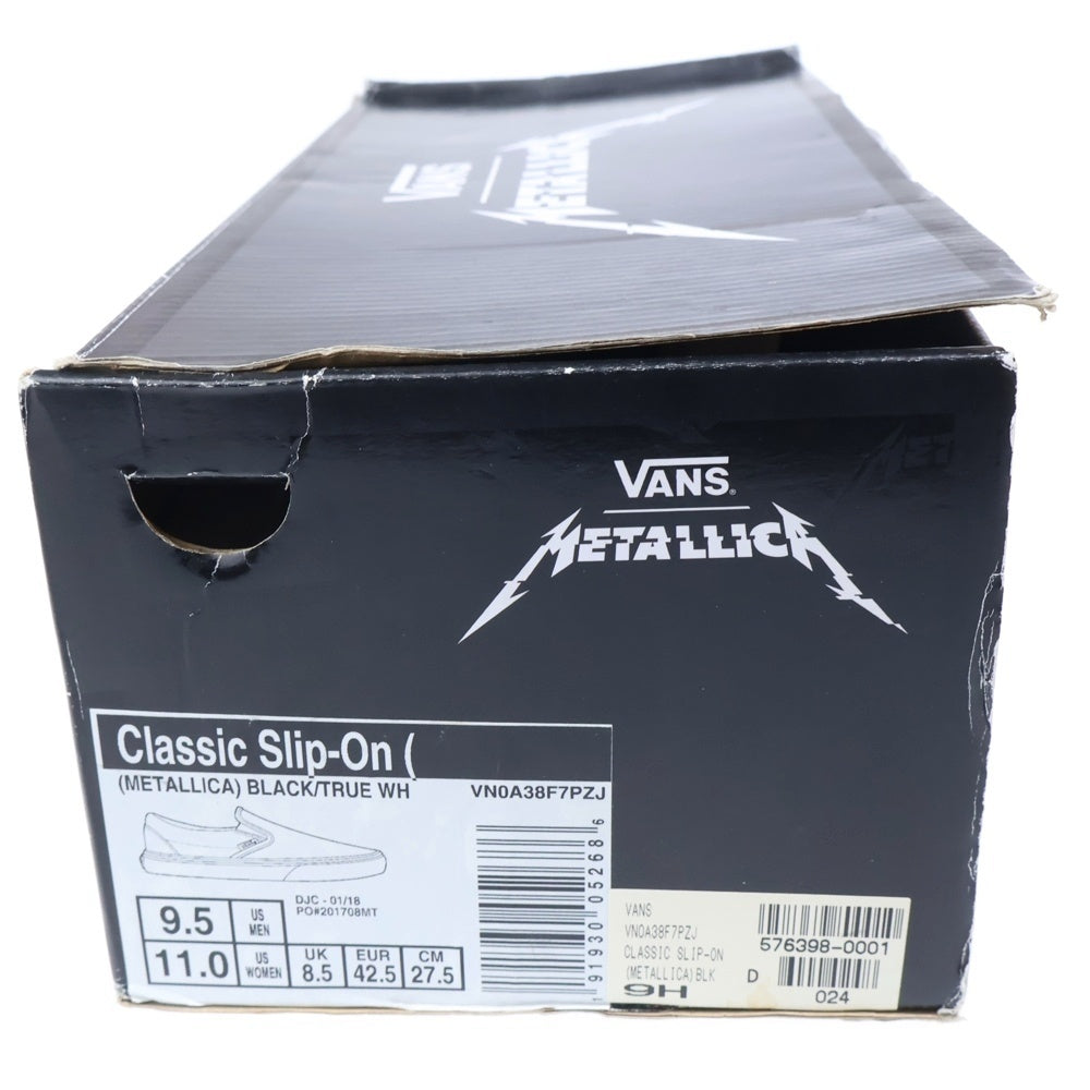 VANS(ヴァンズ) ×Metallica Classic Slip-On VN0A38F7PZJ メタリカ クラシック ローカットスニーカー US9.5/27.5cm ブラック