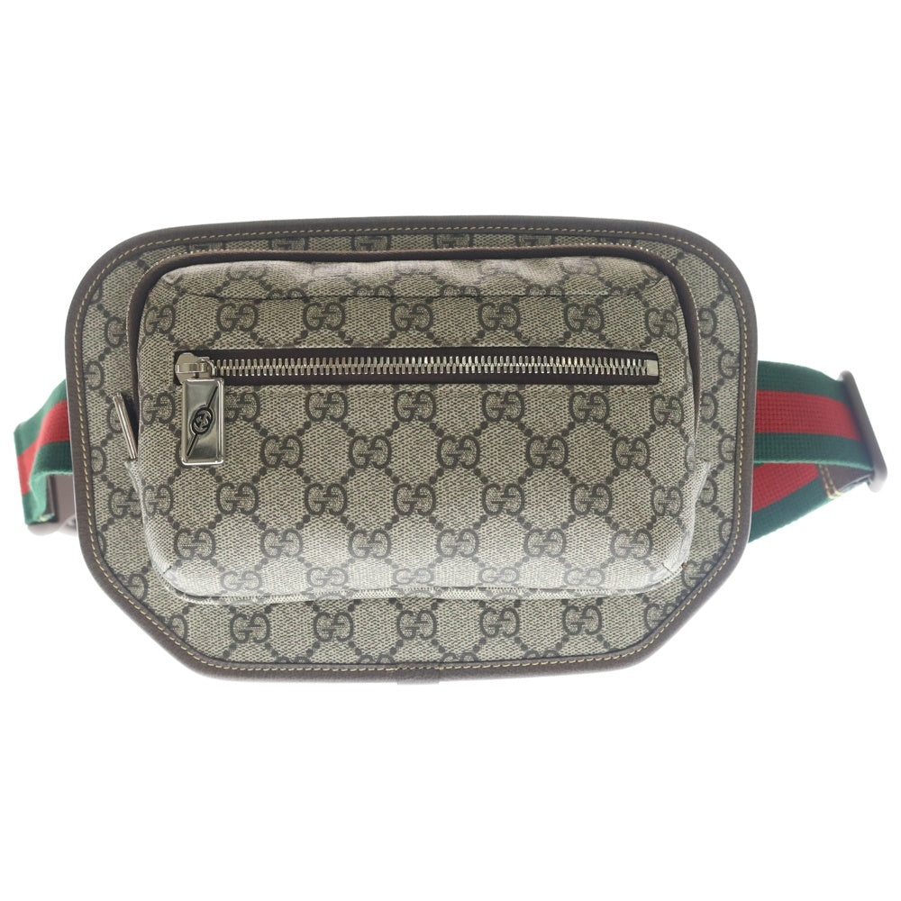 GUCCI(グッチ) GGスプリーム ボディバッグ ウエストポーチ ブラウン PVC 760217