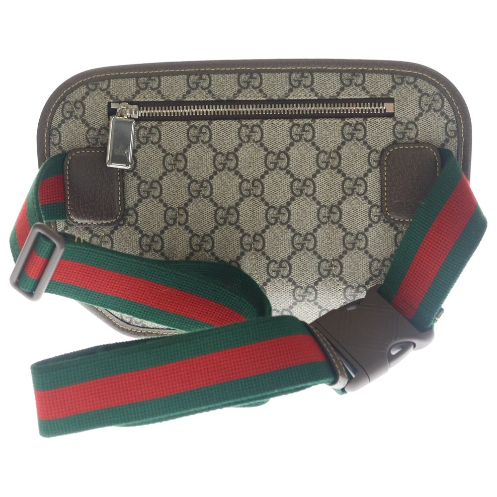GUCCI(グッチ) GGスプリーム ボディバッグ ウエストポーチ ブラウン PVC 760217