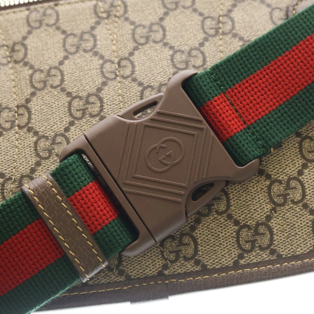 GUCCI(グッチ) GGスプリーム ボディバッグ ウエストポーチ ブラウン PVC 760217