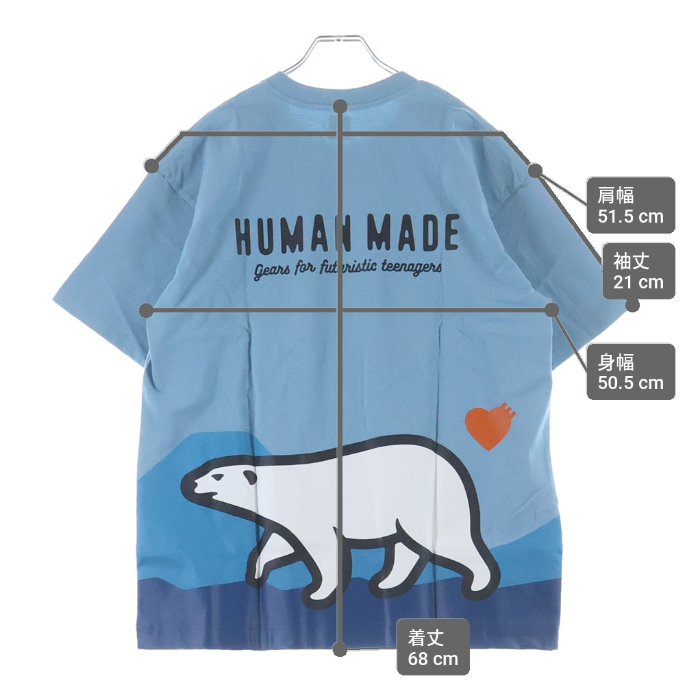 HUMAN MADE(ヒューマンメイド) Polar Bear ポウラーベア 半袖Tシャツ コットン ブルー