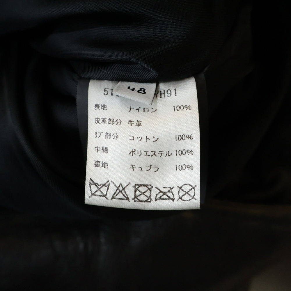 BALENCIAGA(バレンシアガ) 袖レザー切り替えMA-1ナイロンボンバージャケット 515784 TYH91 ブラック