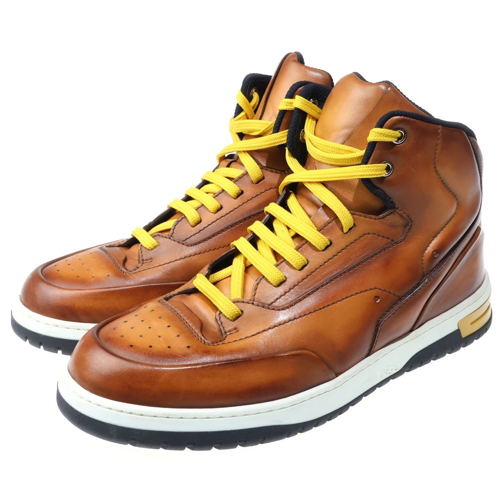 Berluti(ベルルッティ) 22AW プレイオフ スクリット レザーハイカットスニーカー ブラウン
