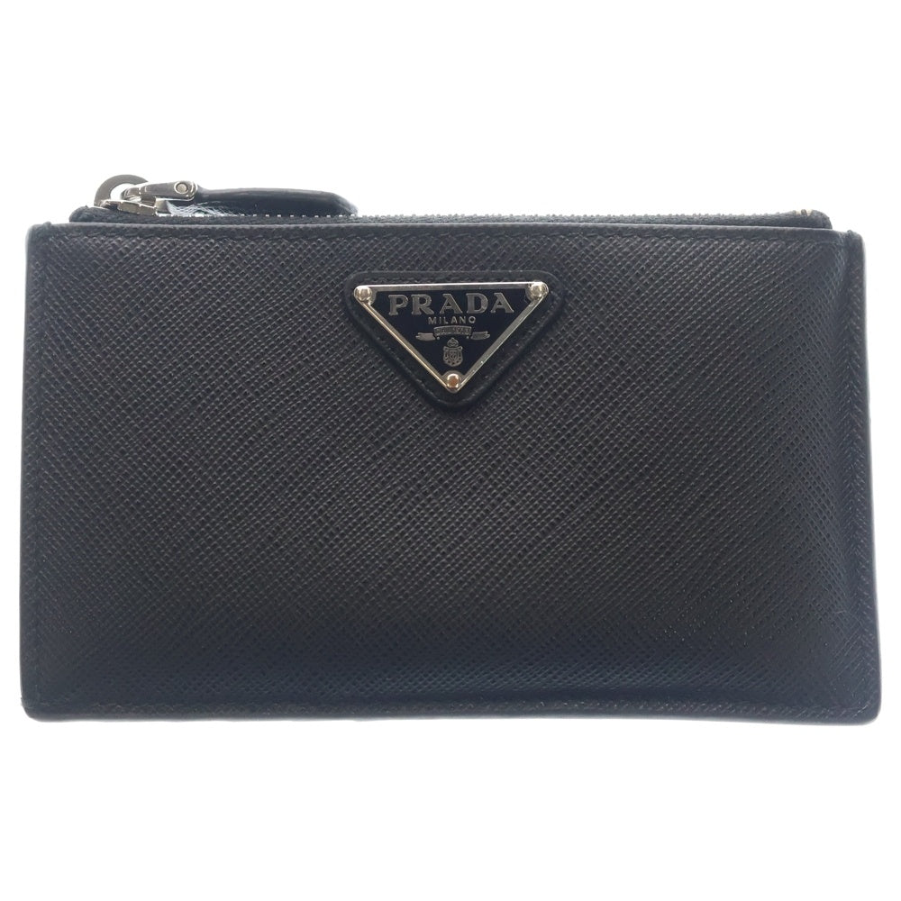 PRADA(プラダ) サフィアーノ トライアングル レザー カードケース 2MC086 ブラック