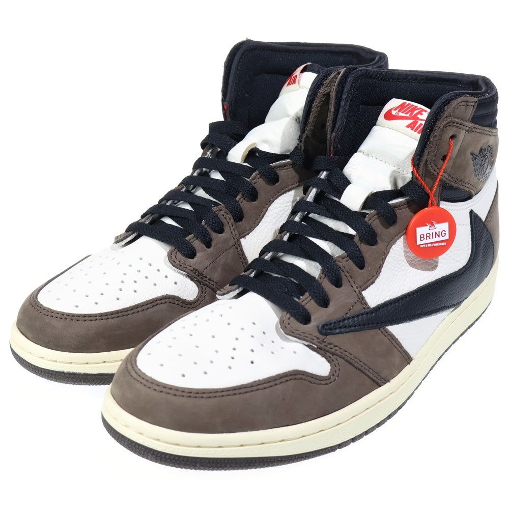 NIKE(ナイキ) ×TRAVIS SCOTT AIR JORDAN 1 RETRO HIGH OG TS SP トラヴィススコット エアジョーダン1 レトロ ダークモカ ハイカットスニーカー US10.5/28.5cm CD4487-100