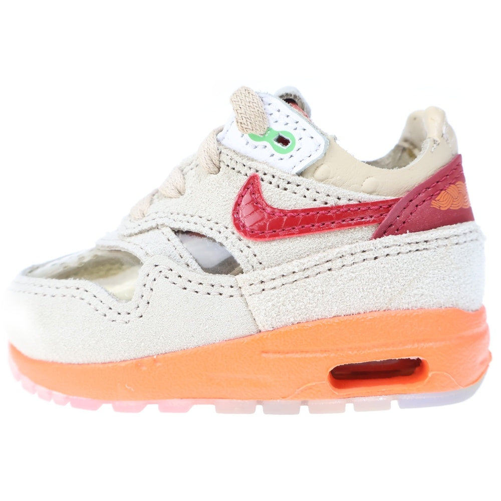 NIKE(ナイキ) ×CLOT TD AIR MAX 1 KISS OF DEATH DH2492-100 クロット エアマックス1 キス オブ デス ローカットスニーカー US3C/9.0cm ブラウン キッズ