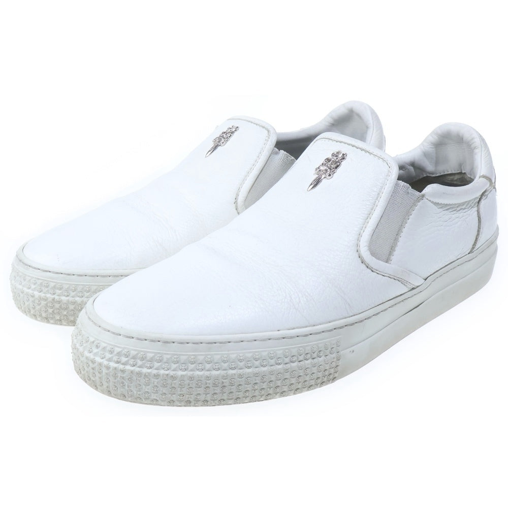 CHROME HEARTS(クロムハーツ) SLIP ON スリッポン CHプラス レザーパッチ ダガー ローカットスニーカー ホワイト