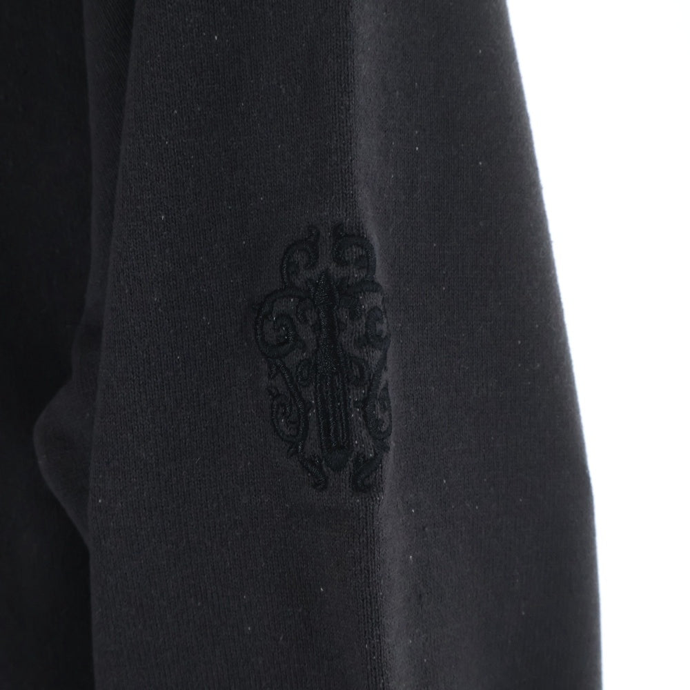 CHROME HEARTS(クロムハーツ) GRP Y NOT ワイノット ヴァーティカルロゴダガー刺繍スウェットプルオーバーパーカー グレー