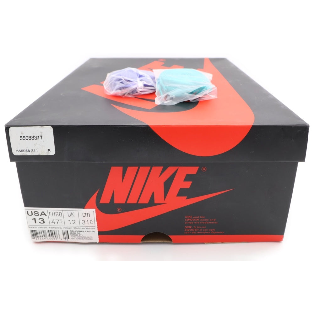 NIKE(ナイキ) AIR JORDAN1 RETRO HIGH OG 555088-311 エアジョーダン1 ターボグリーン ハイカットスニーカー US13/31.0cm ホワイト/グリーン