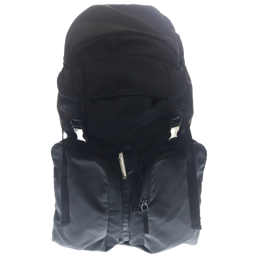 PRADA(プラダ) トライアングルロゴ ファブリック バックパック リュックサック 2VZ065 ブラック