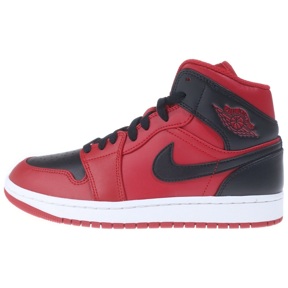 NIKE(ナイキ) AIR JORDAN 1 MID REVERCE BRED 554724-660 エアジョーダン1 ミッド リバースブレッド ミドルカットスニーカー US7/25.0cm ブラック/レッド
