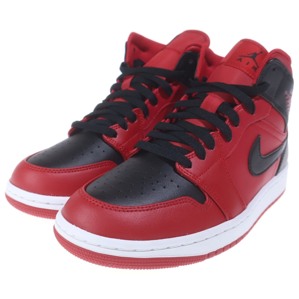 NIKE(ナイキ) AIR JORDAN 1 MID REVERCE BRED 554724-660 エアジョーダン1 ミッド リバースブレッド ミドルカットスニーカー US7/25.0cm ブラック/レッド