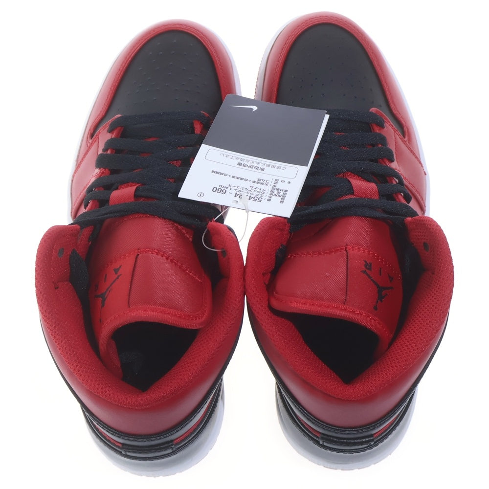 NIKE(ナイキ) AIR JORDAN 1 MID REVERCE BRED 554724-660 エアジョーダン1 ミッド リバースブレッド ミドルカットスニーカー US7/25.0cm ブラック/レッド