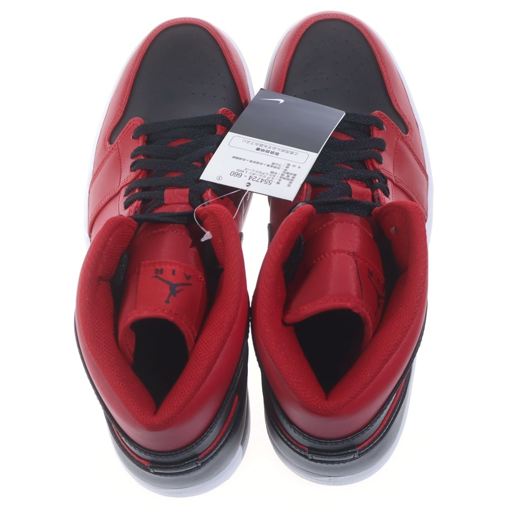 NIKE(ナイキ) AIR JORDAN 1 MID REVERCE BRED 554724-660 エアジョーダン1 ミッド リバースブレッド ミドルカットスニーカー US12.5/30.5cm ブラック/レッド