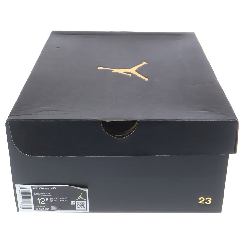 NIKE(ナイキ) AIR JORDAN 1 MID REVERCE BRED 554724-660 エアジョーダン1 ミッド リバースブレッド ミドルカットスニーカー US12.5/30.5cm ブラック/レッド