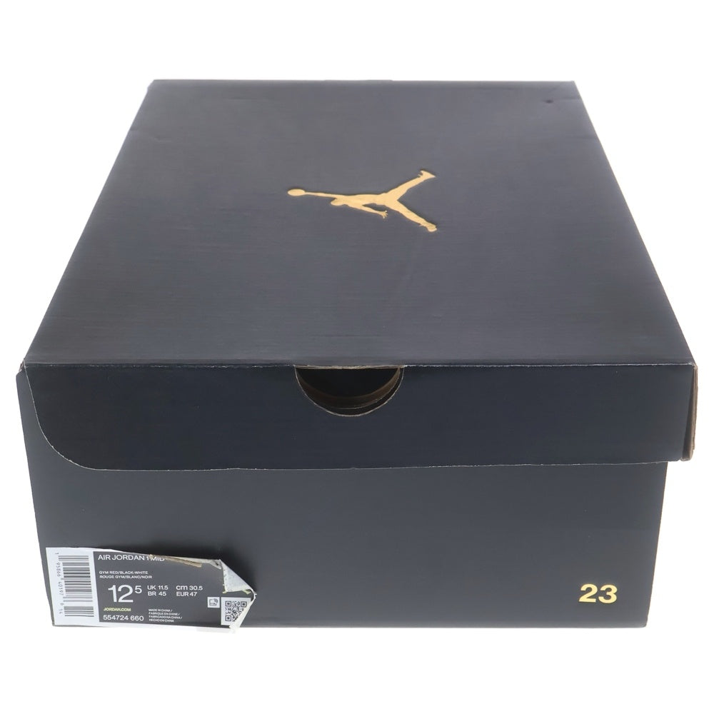 NIKE(ナイキ) AIR JORDAN 1 MID REVERCE BRED 554724-660 エアジョーダン1 ミッド リバースブレッド ミドルカットスニーカー US12.5/30.5cm ブラック/レッド