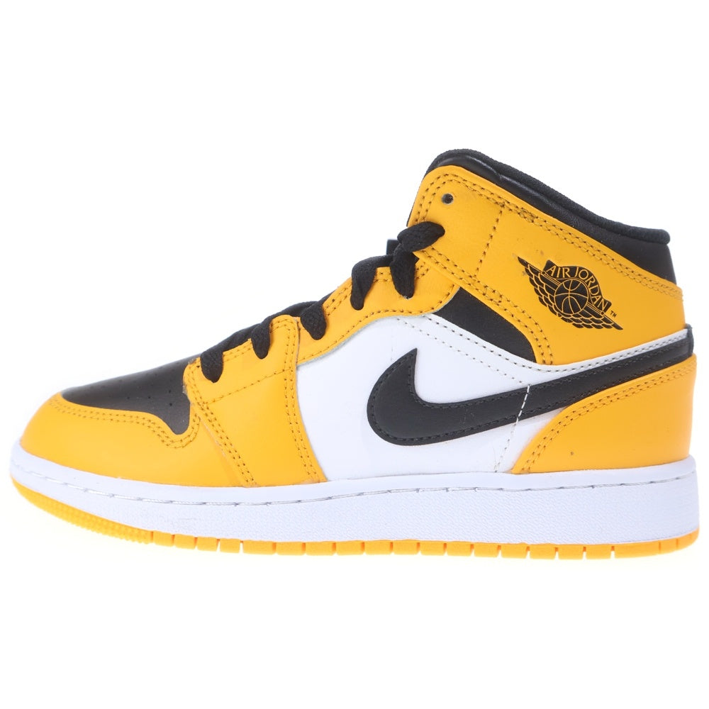 NIKE(ナイキ) GS AIR JORDAN 1 MID TAXI 554725-701 エアジョーダン1 タクシー ミッドカットスニーカー US4Y/23.0cm ホワイト/イエロー