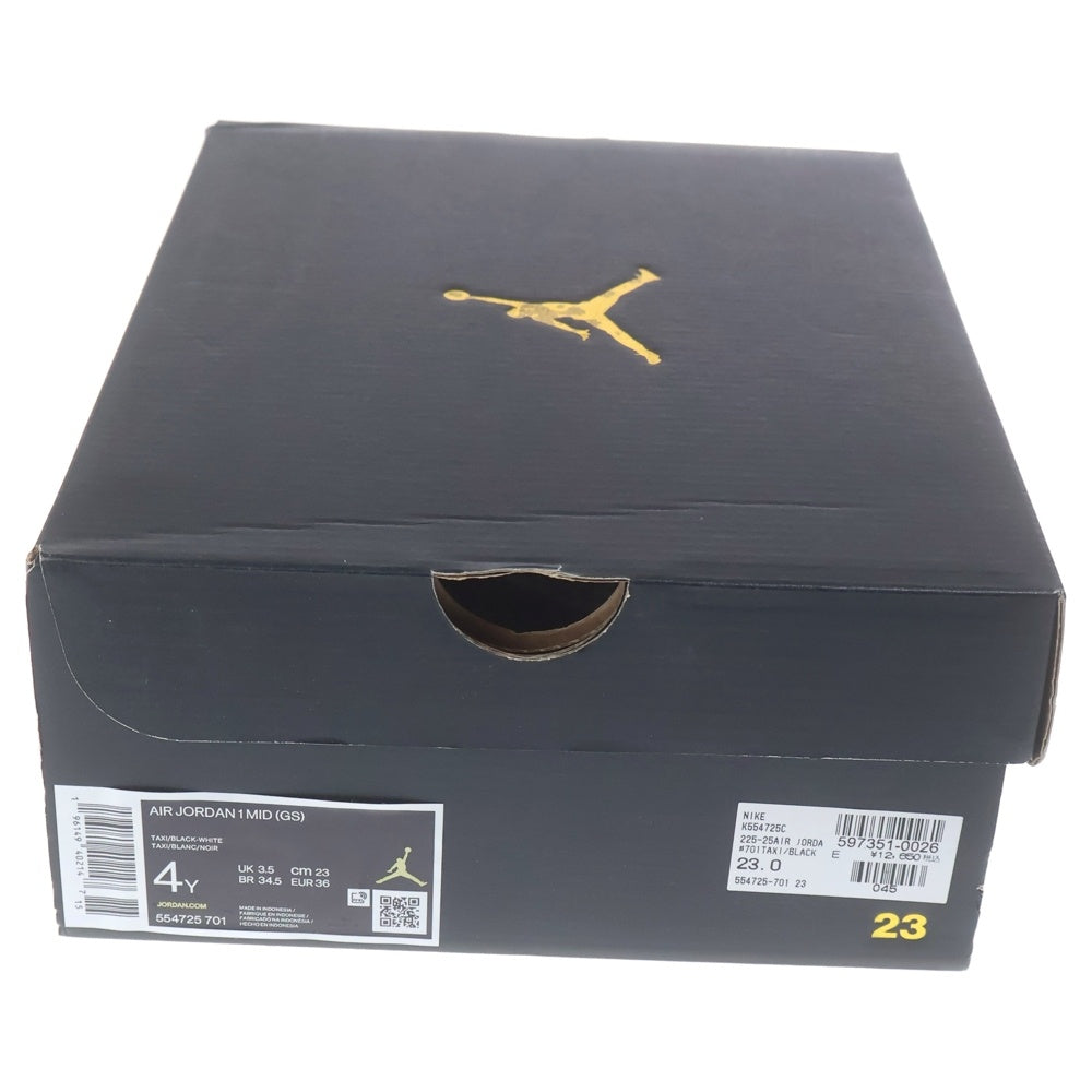 NIKE(ナイキ) GS AIR JORDAN 1 MID TAXI 554725-701 エアジョーダン1 タクシー ミッドカットスニーカー US4Y/23.0cm ホワイト/イエロー