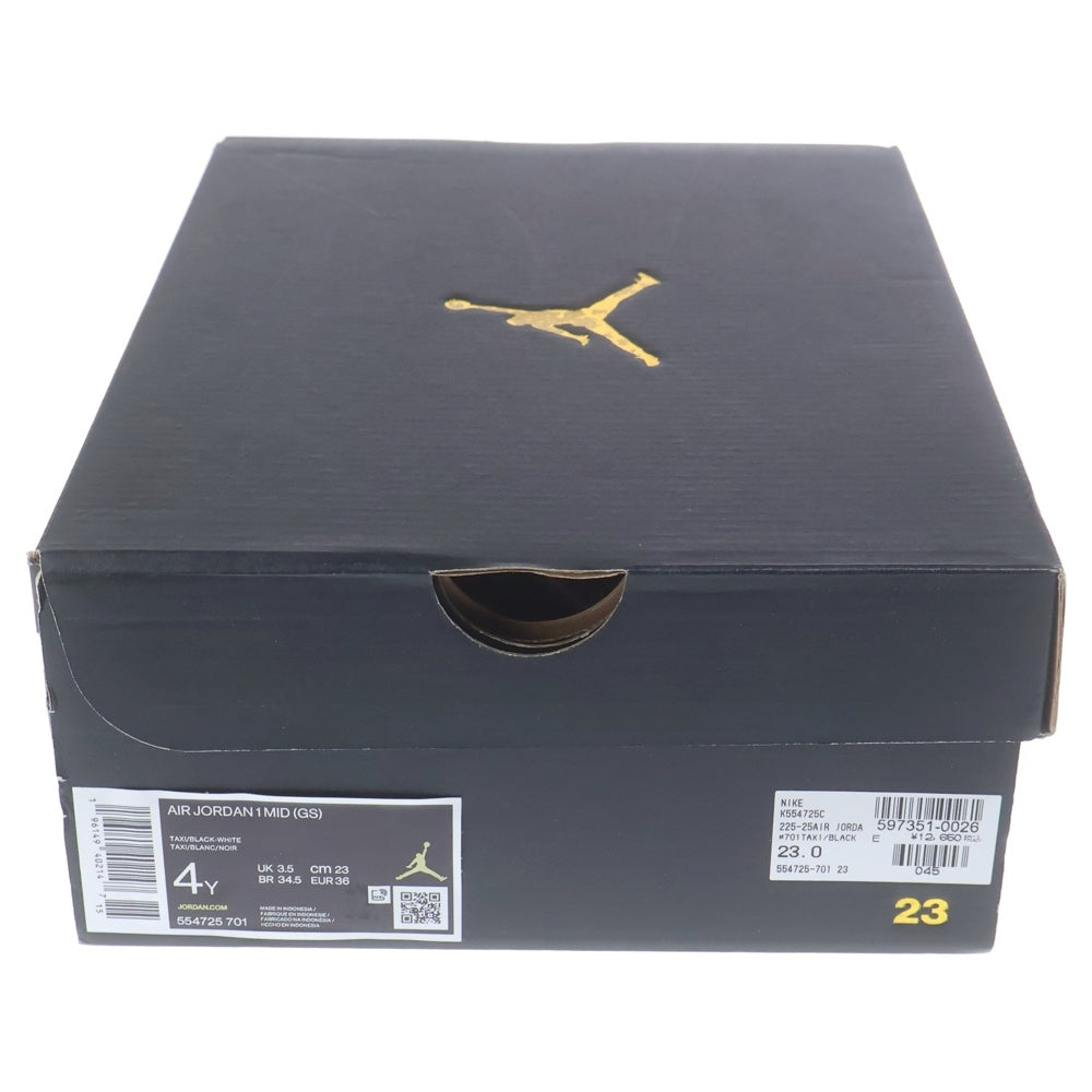 NIKE(ナイキ) GS AIR JORDAN 1 MID TAXI 554725-701 エアジョーダン1 タクシー ミッドカットスニーカー US4Y/23.0cm ホワイト/イエロー