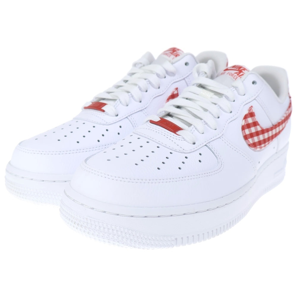 NIKE(ナイキ) AIR FORCE 1 07 ESS TREND DZ2784-101 エアフォース1 07 ミスティックレッド ギンガム ローカットスニーカー ホワイト/レッド US10/28.0cm
