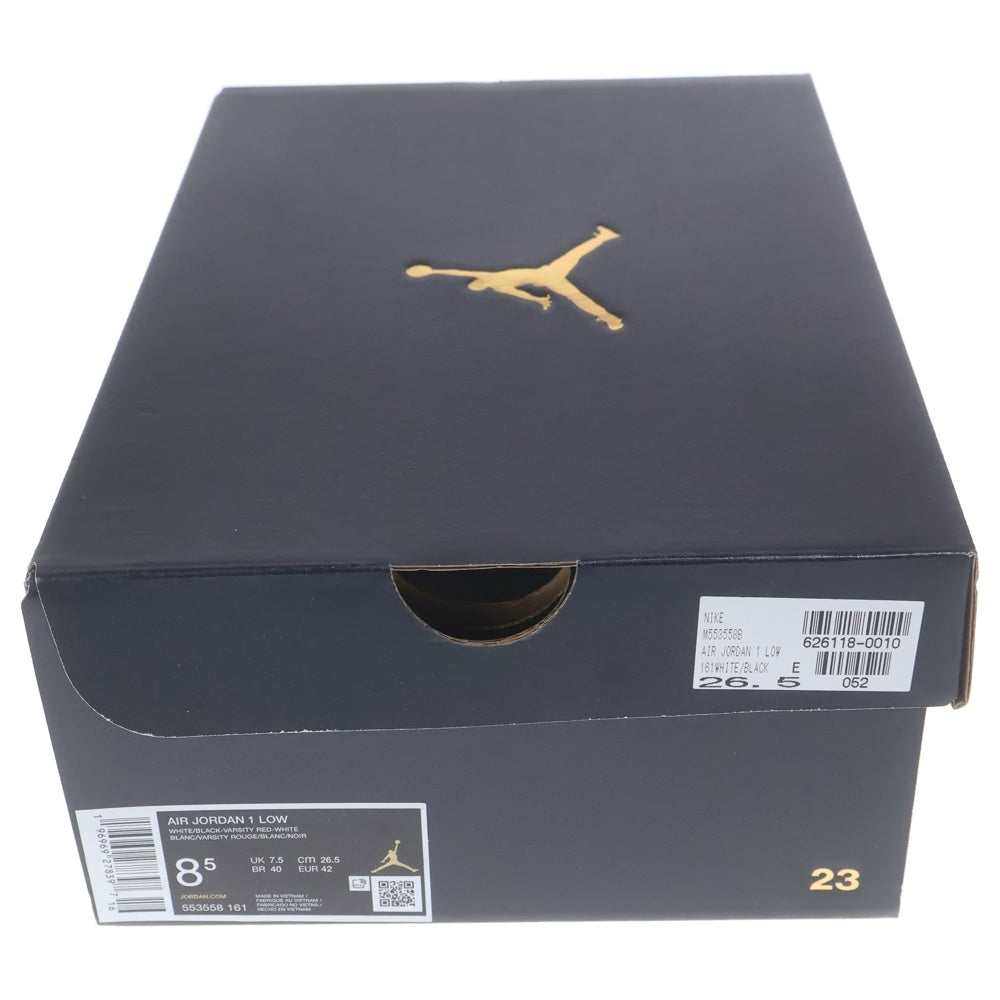 NIKE(ナイキ) AIR JORDAN 1 LOW 553558-161 エアジョーダン1 ローカットスニーカー US8.5/26.5cm ホワイト/ブラック/レッド