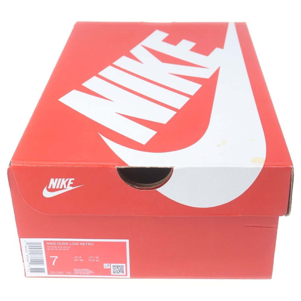 NIKE(ナイキ) DUNK LOW RETRO DD1391-100 ダンク ローカットスニーカー US7/25.0cm ブラック/ホワイト