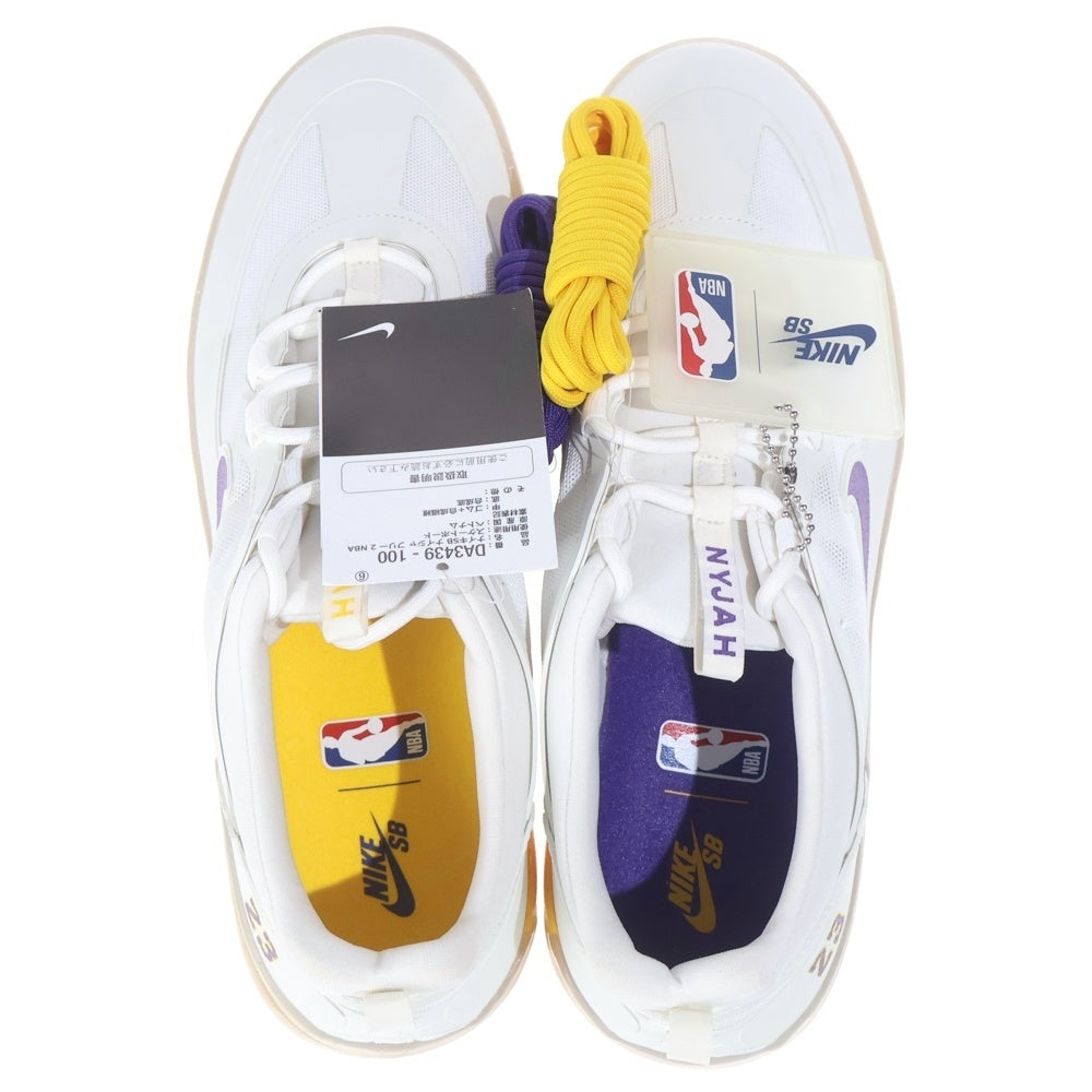 NIKE SB(ナイキエスビー) ×NBA NYJAH FREE 2 LAKERS DA3439-100 ナイジャ フリー 2 レイカーズ ローカットスニーカー US10.5/28.5cm ホワイト