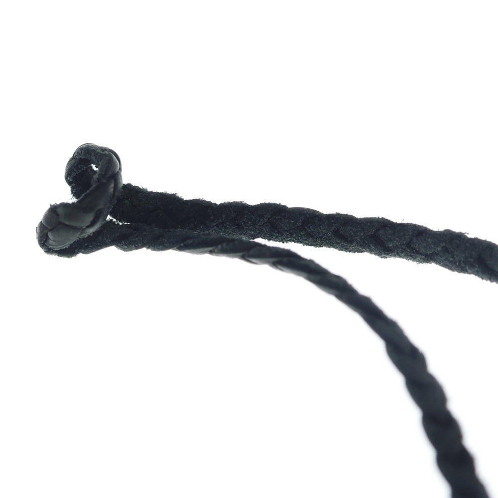 CHROME HEARTS(クロムハーツ) LEATHER BRAID SCROLL ネックレス レザーブレイドネックレス ブラック/シルバー BCA377