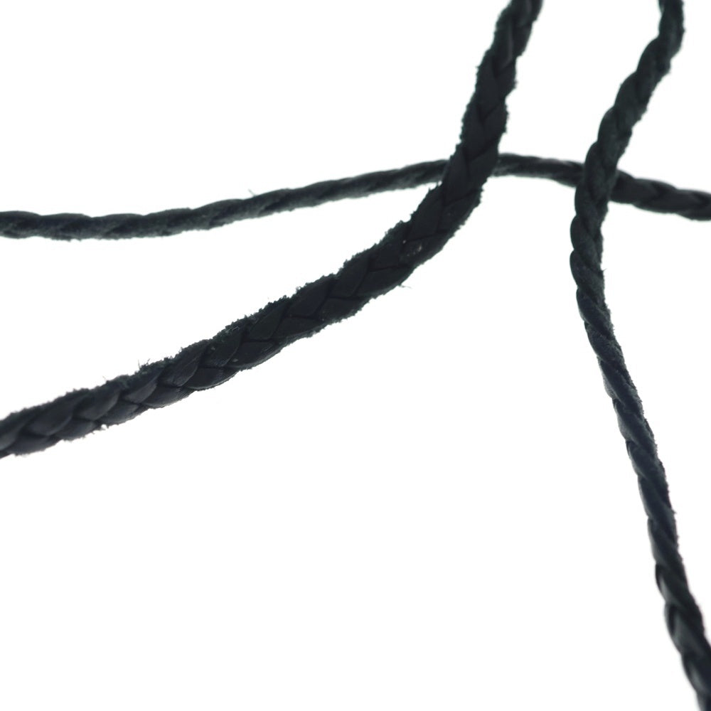 CHROME HEARTS(クロムハーツ) LEATHER BRAID SCROLL ネックレス レザーブレイドネックレス ブラック/シルバー BCA377