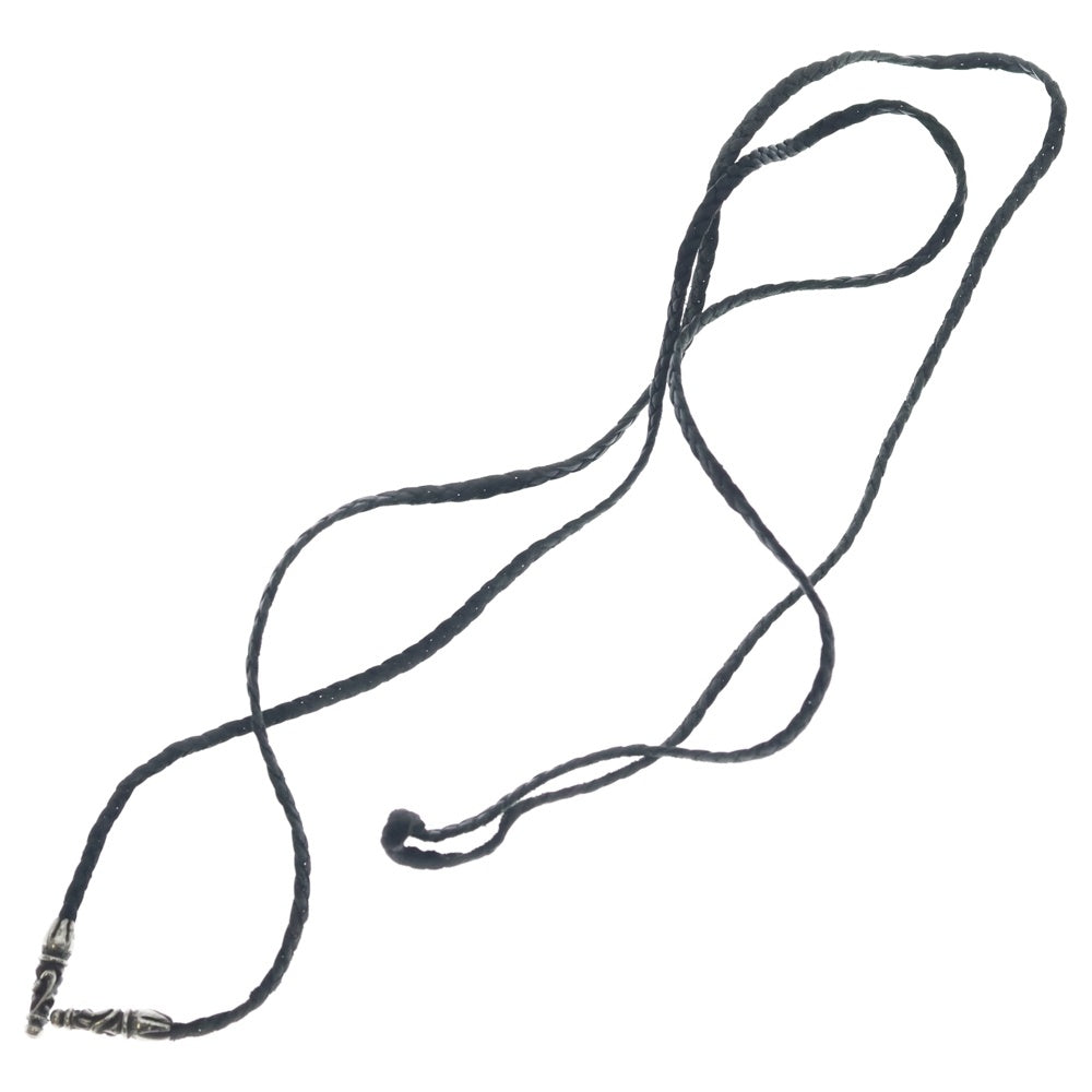 CHROME HEARTS(クロムハーツ) LEATHER BRAID SCROLL ネックレス レザーブレイドネックレス ブラック/シルバー BCA377