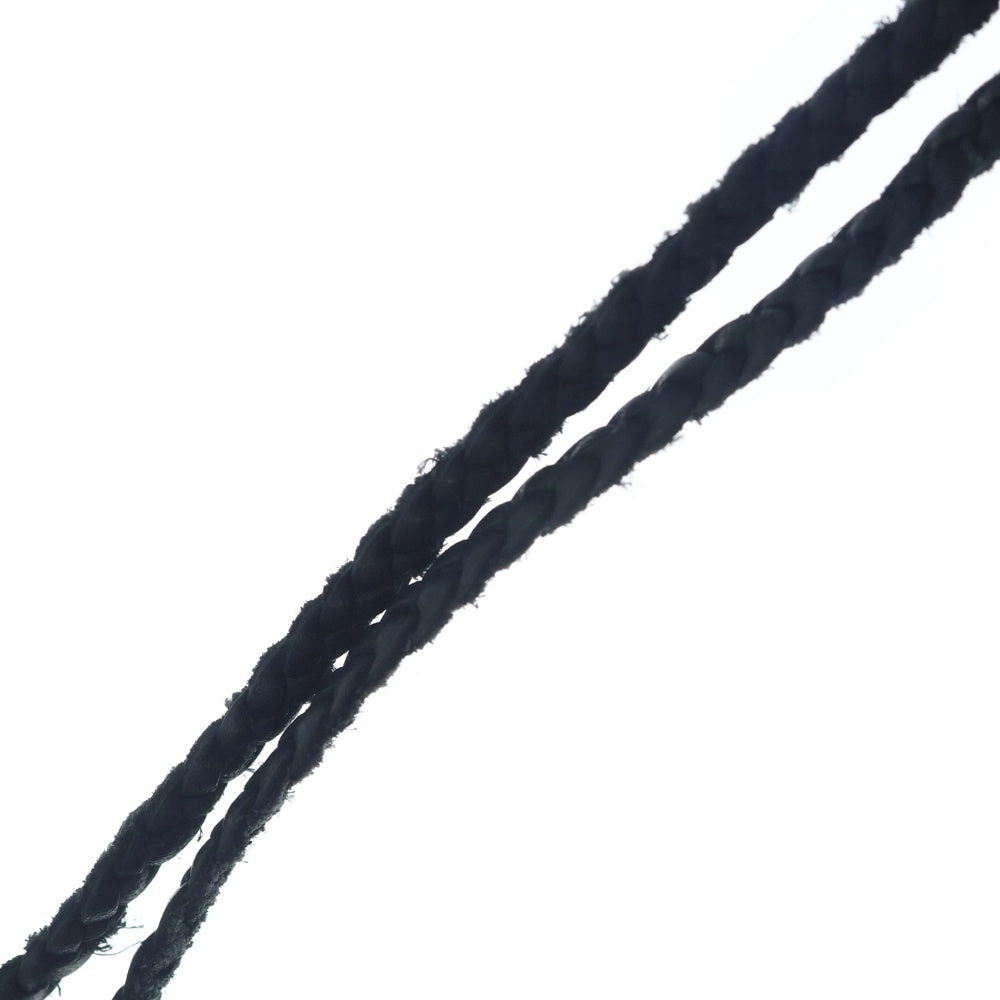 CHROME HEARTS(クロムハーツ) LEATHER BRAID SCROLL ネックレス レザーブレイドネックレス ブラック/シルバー BCA377