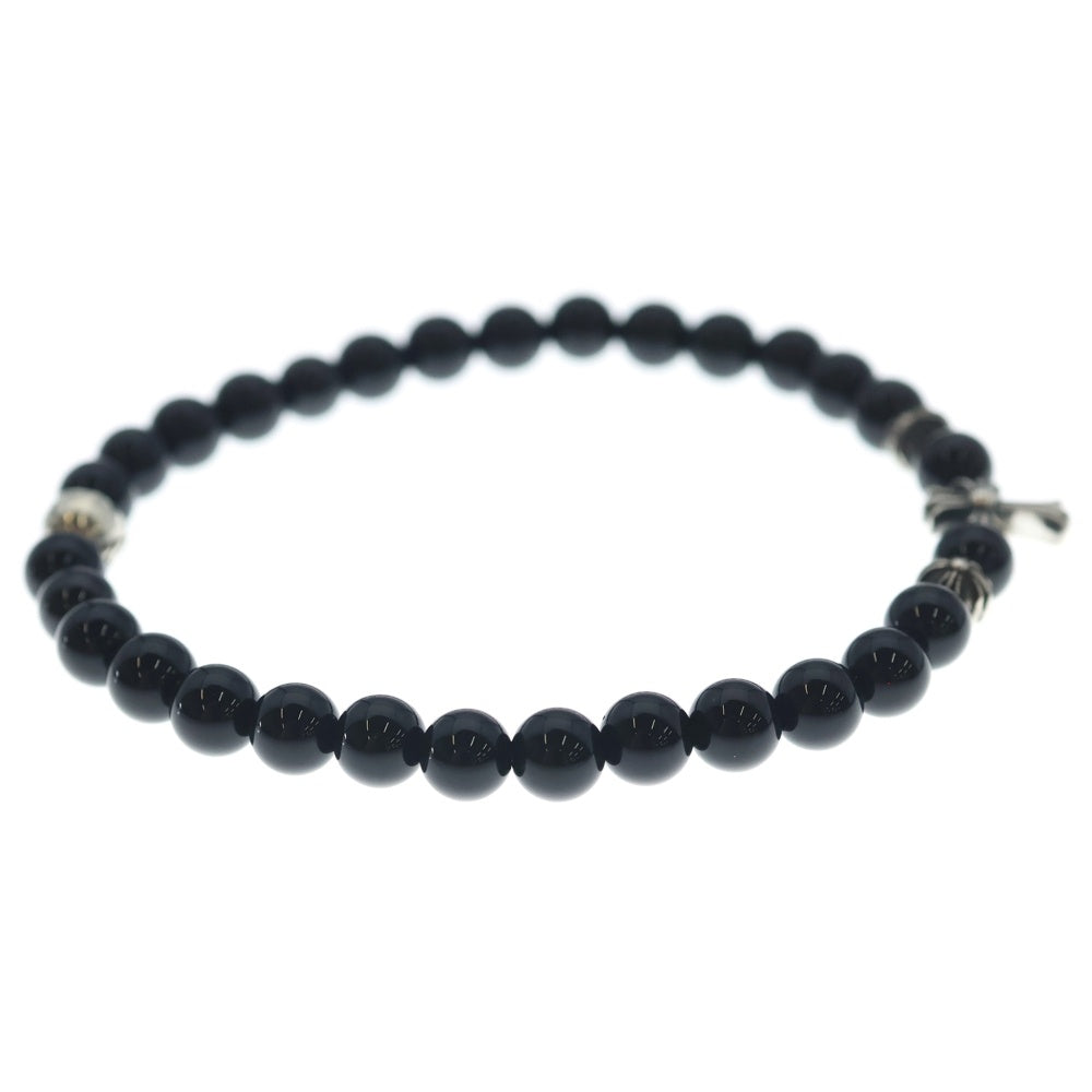 CHROME HEARTS(クロムハーツ) 6mm BEAD 6mmビーズブレス ファットクロス ブラック/シルバー