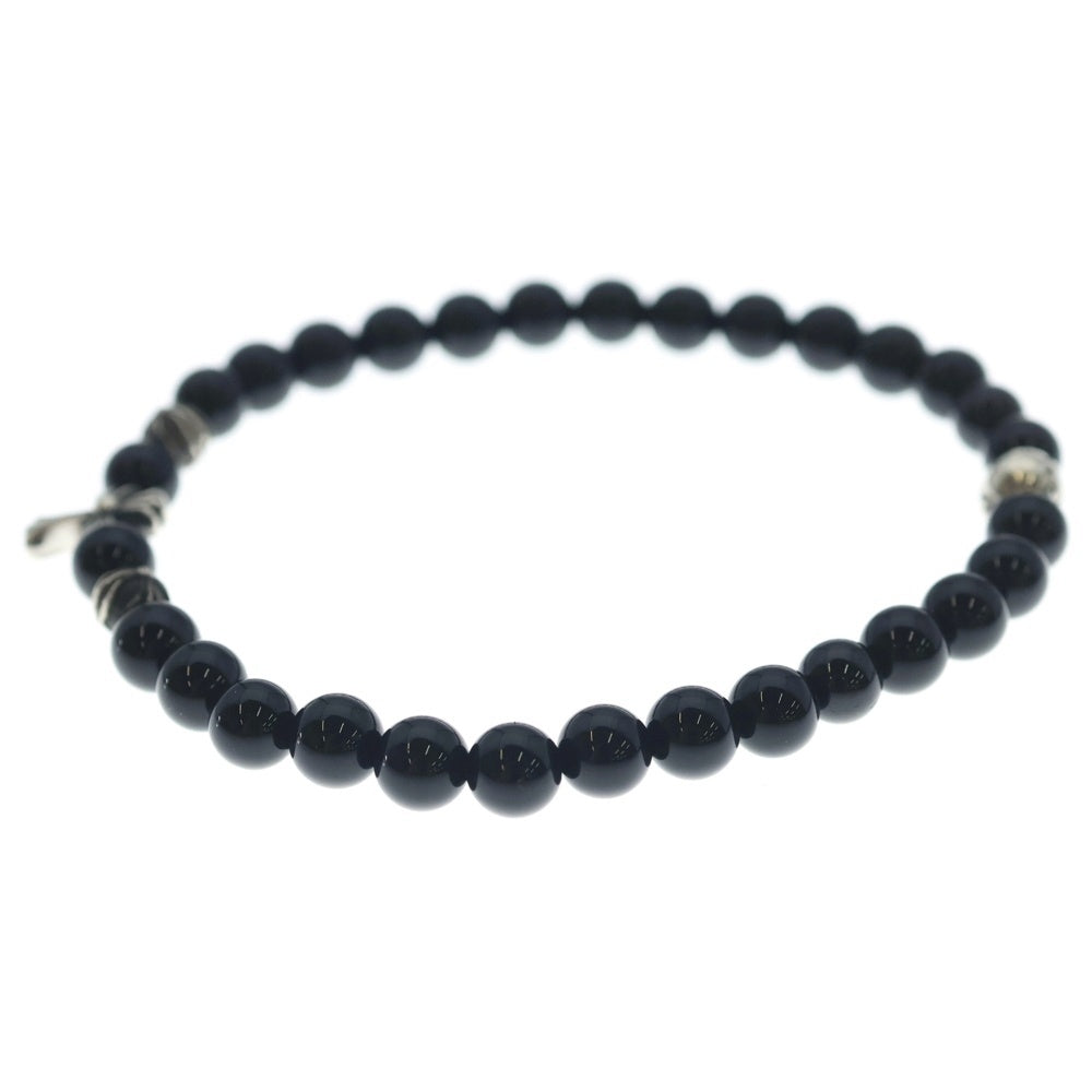 CHROME HEARTS(クロムハーツ) 6mm BEAD 6mmビーズブレス ファットクロス ブラック/シルバー