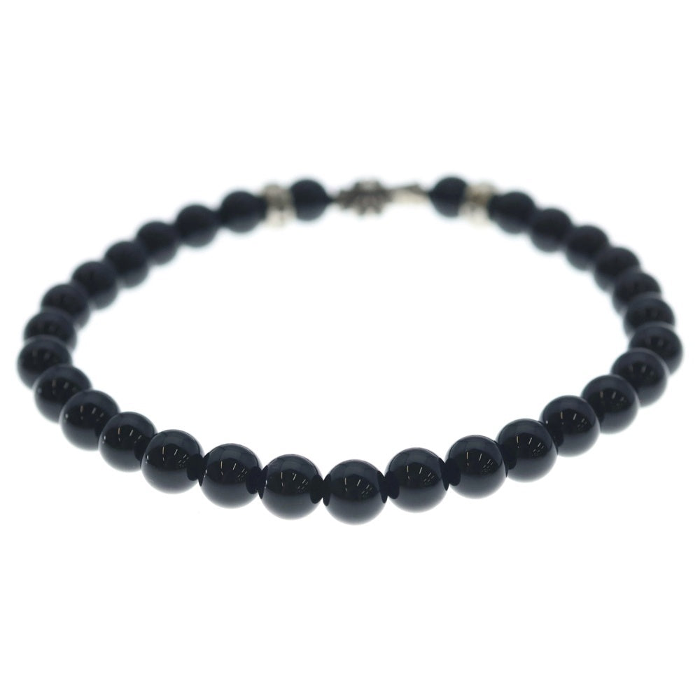 CHROME HEARTS(クロムハーツ) 6mm BEAD 6mmビーズブレス ファットクロス ブラック/シルバー