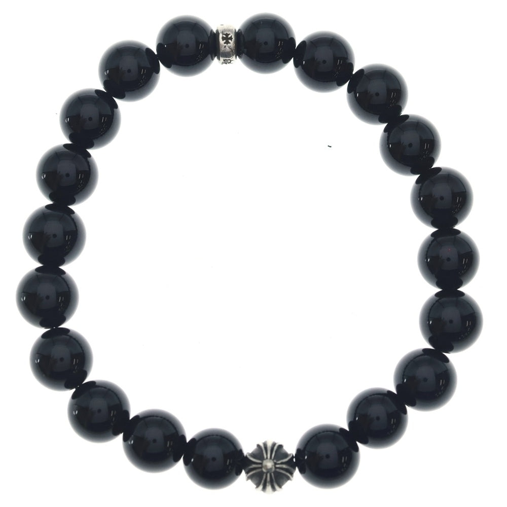 CHROME HEARTS(クロムハーツ) 10mm BEAD 10mm ビーズブレスレット クロスボール ブラック/シルバー