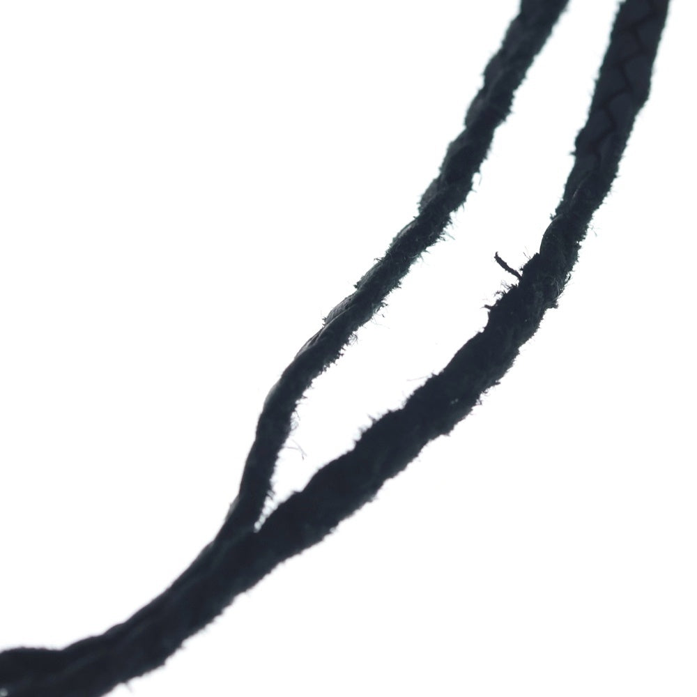 CHROME HEARTS(クロムハーツ) LEATHER BRAID SCROLL ネックレス レザーブレイドネックレス ブラック/シルバー BCA377