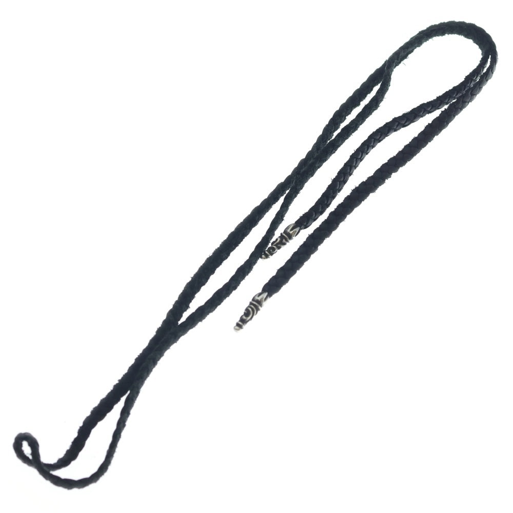 CHROME HEARTS(クロムハーツ) LEATHER BRAID SCROLL ネックレス レザーブレイドネックレス ブラック/シルバー BCA377