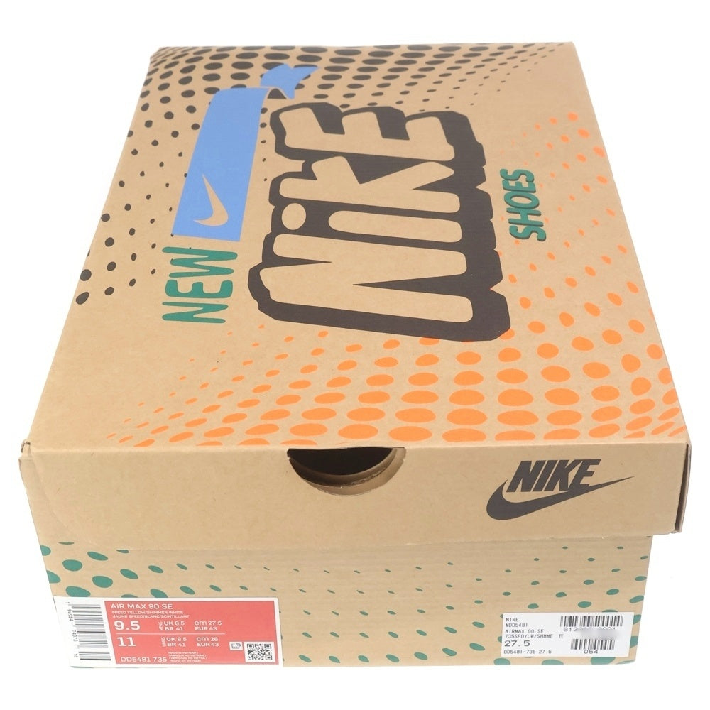 NIKE(ナイキ) AIR MAX 90 SE DD5481-735 エアマックス90 スウッシュマート ローカットスニーカー US9.5/27.5cm ホワイト/イエロー
