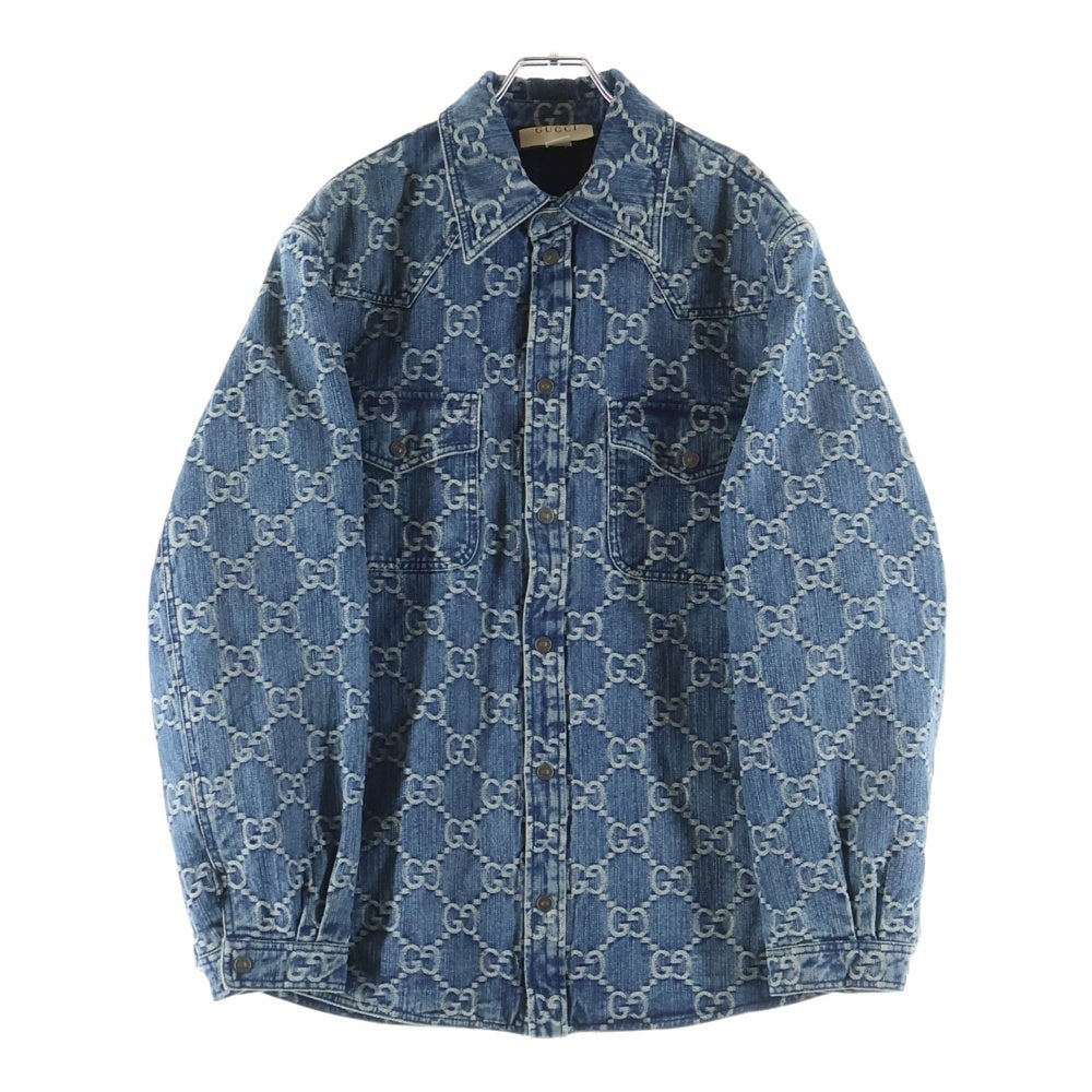 GUCCI(グッチ) GG Jacquard Denim Shirt GGジャカード デニムシャツ 713911-XDB7H インディゴ
