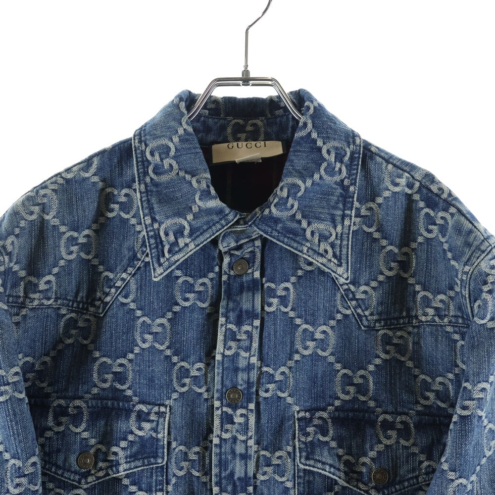 GUCCI(グッチ) GG Jacquard Denim Shirt GGジャカード デニムシャツ 713911-XDB7H インディゴ