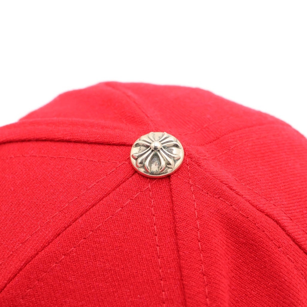 CHROME HEARTS(クロムハーツ) FITTED WOOL ACRYLIC SERGE ハートロゴ刺繍ベースボールキャップ レッド