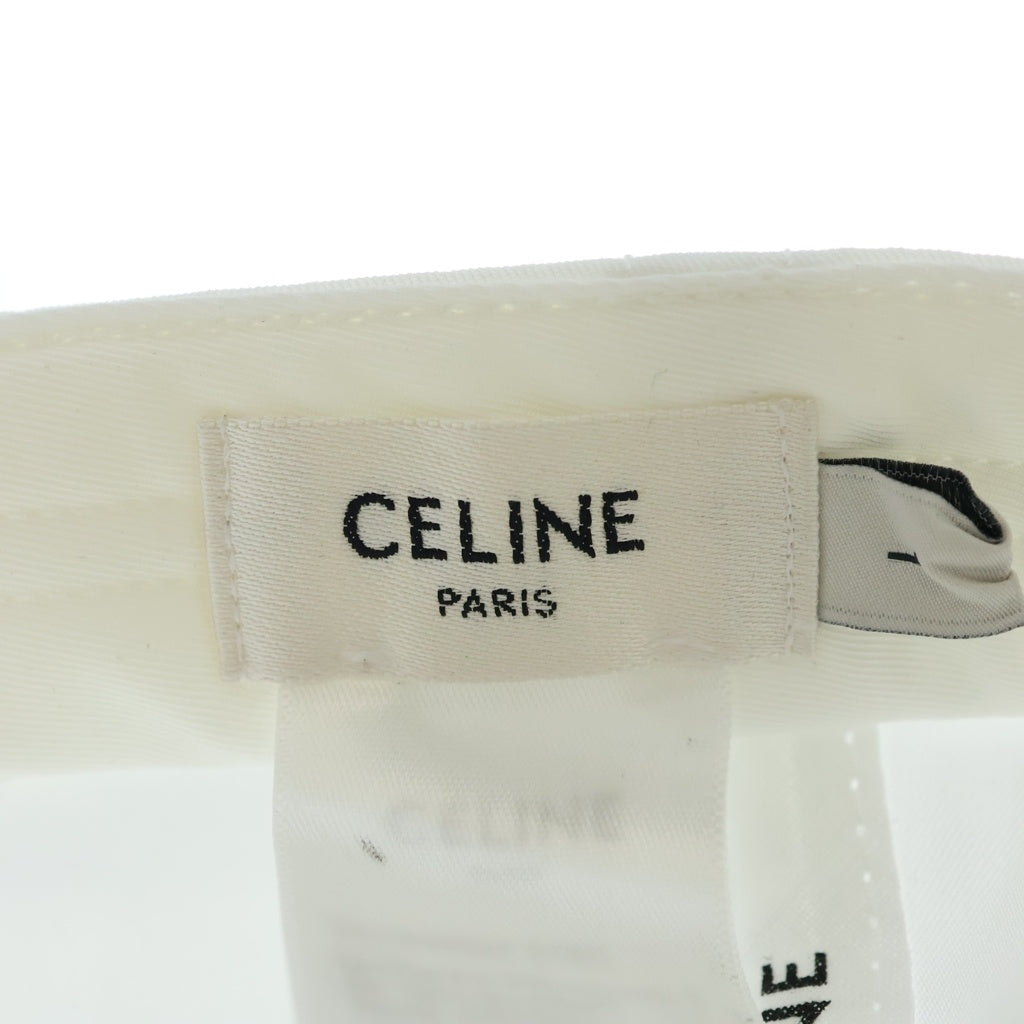 CELINE(セリーヌ) ロゴ刺繍 ベースボールキャップ 帽子 2AUS9969P ホワイト