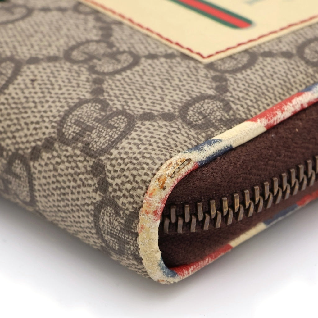 GUCCI GGスプリーム クーリエ シ エリーライン⚠️説明読んでください GUCCI(グッチ) GGスプリーム クーリエ ラウンド 長財布 473909
