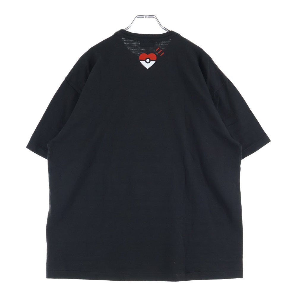 HUMAN MADE(ヒューマンメイド) ×POKEMON ポケモン フロントプリント クルーネック 半袖Tシャツ ブラック/イエロー