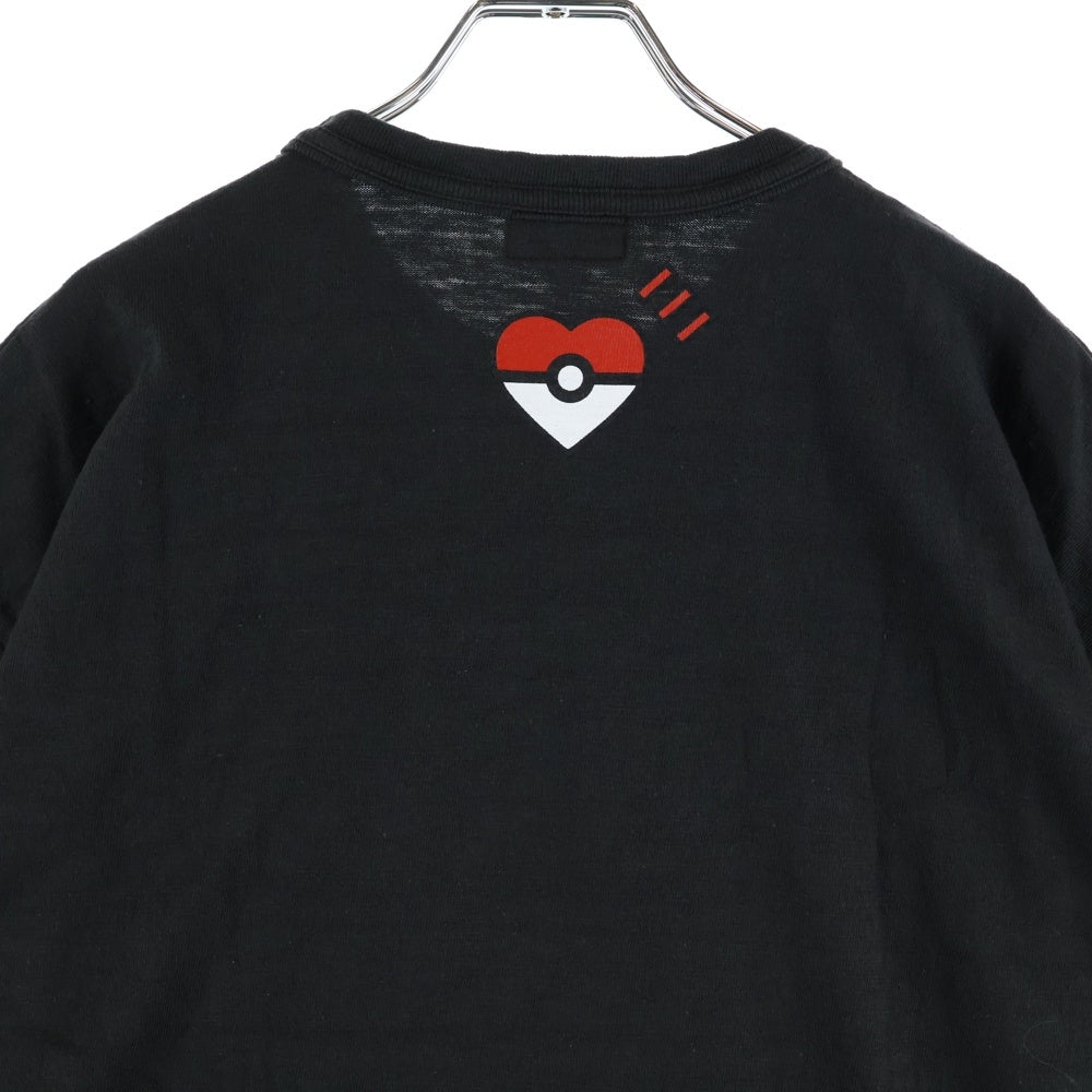 HUMAN MADE(ヒューマンメイド) ×POKEMON ポケモン フロントプリント クルーネック 半袖Tシャツ ブラック/イエロー