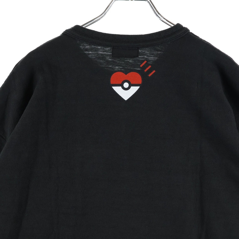 HUMAN MADE(ヒューマンメイド) ×POKEMON ポケモン フロントプリント クルーネック 半袖Tシャツ ブラック/グレー