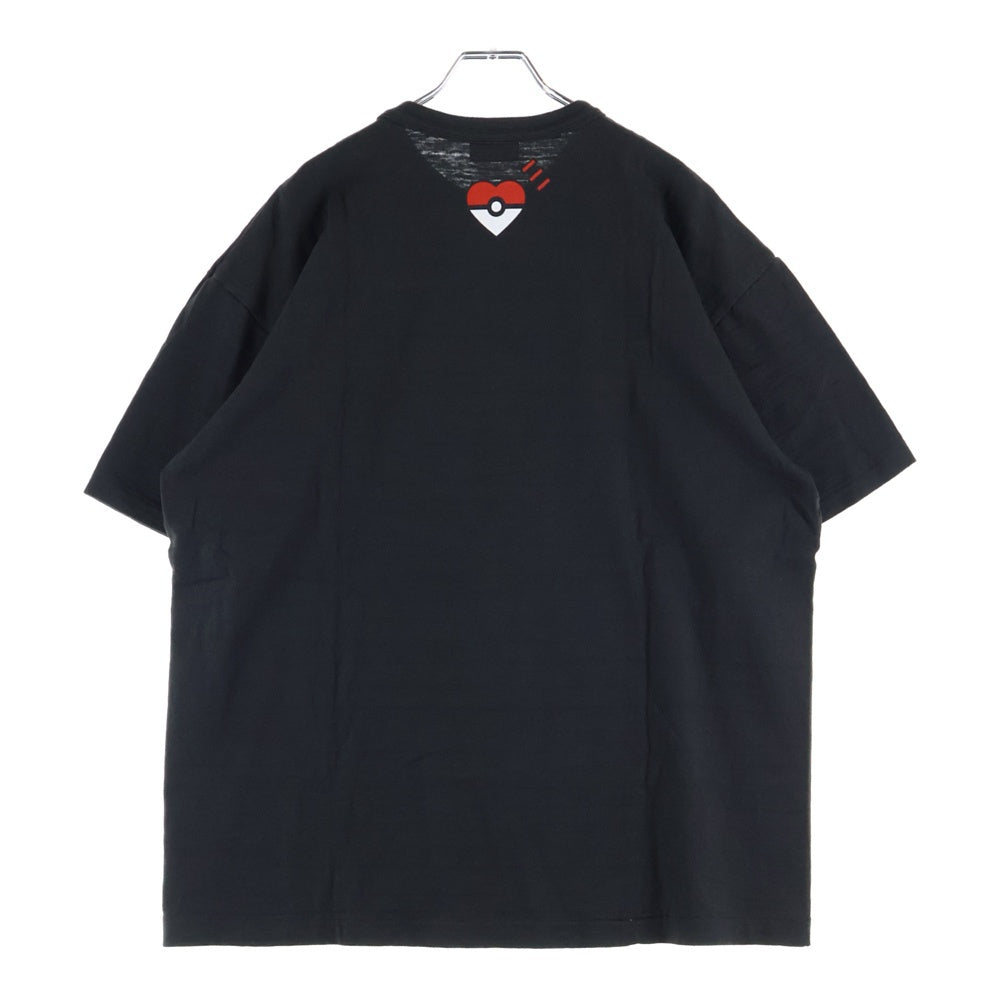 HUMAN MADE(ヒューマンメイド) ×POKEMON ポケモン フロントプリント クルーネック 半袖Tシャツ ブラック/ピンク