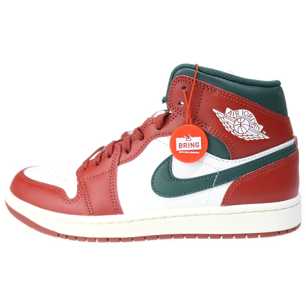 NIKE(ナイキ) AIR JORDAN 1 MID SAIL/PURE PLATINUM/REDSTONE/MIDNIGHT GREEN DQ8426-105 エアジョーダン1 ミッド ローカットスニーカー ホワイト/レッド US7.5/25.5cm